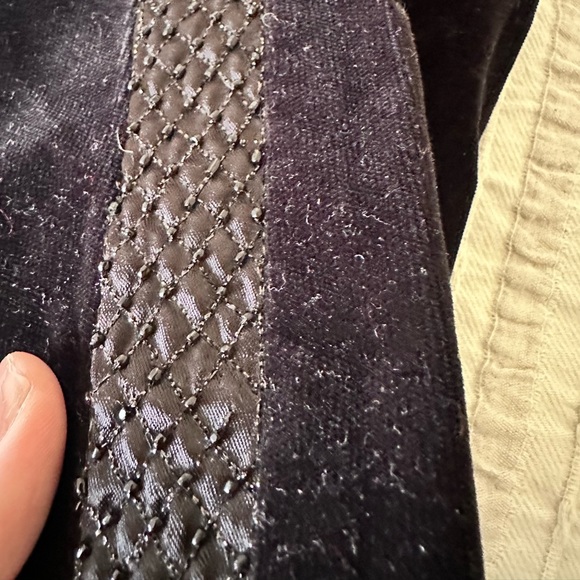 NWT Theory velvet flares beaded tuxedo stripe - Picture 2 of 8